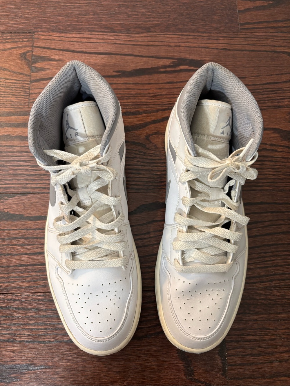 Jordan Air Jordan 1 Mid White Stealth Grey Sneakers Men’s US 12 - Picture 6 of 12